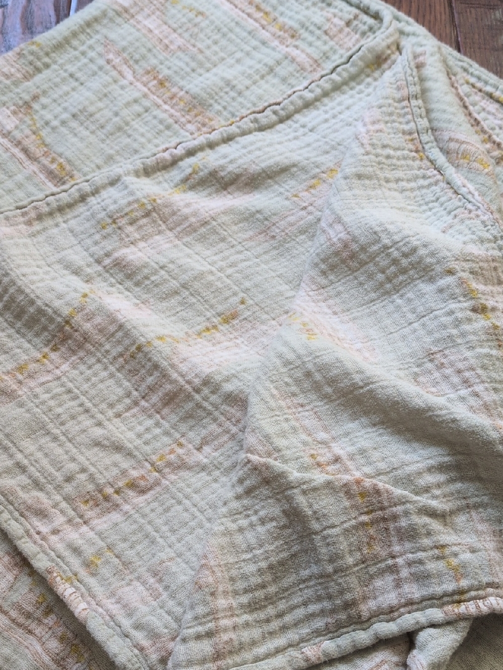 MILKBARN I Mint Green Bamboo Muslin Ship Boats Pattern Swaddle Blanket - Picture 9 of 11